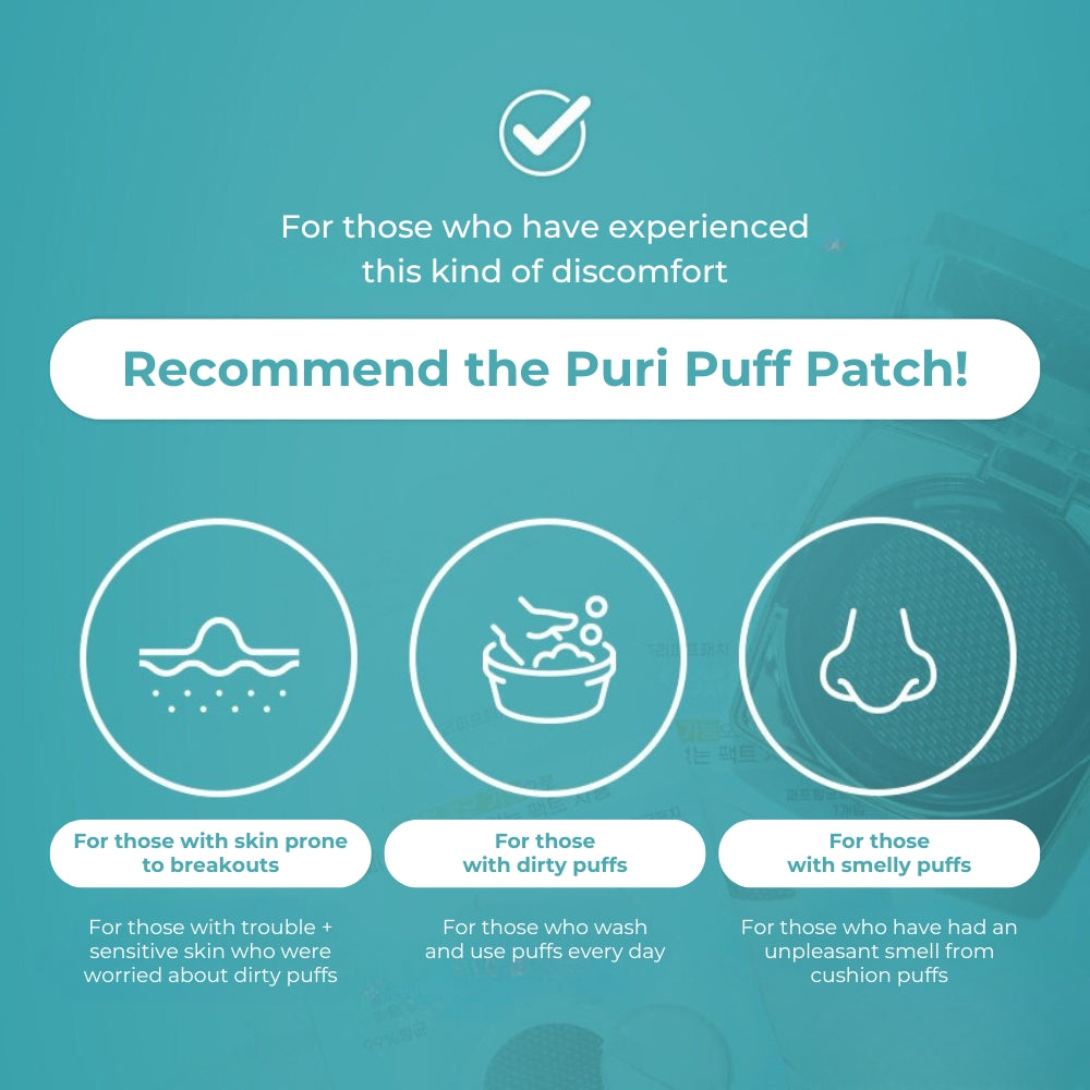 Puri Cushion Puff Patch 2ea Renewal, Purifying & Antibacterial Skincare Beauty Essential