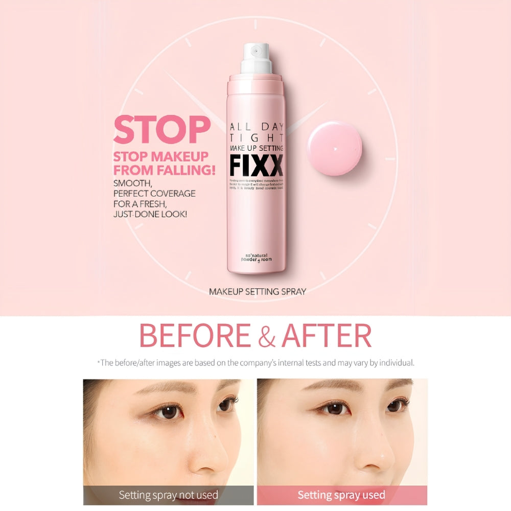 So Natural ALL DAY TIGHT MAKEUP Fixer SETTING FIXX 75ml + Coating Gel Fixer 15ml OR 120ml + 120ml