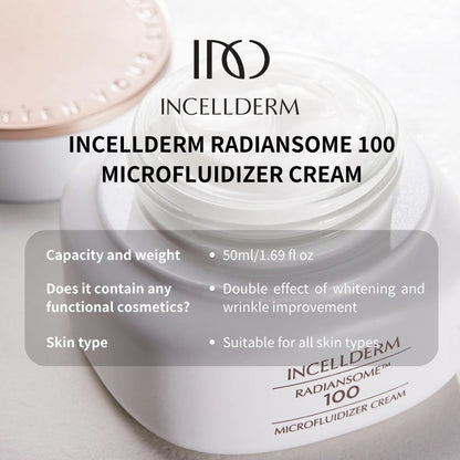 INCELLDERM RADIANSOME 100 MICROFLUIDIZER 3pcs SET (TONER/AMPOULE/CREAM)