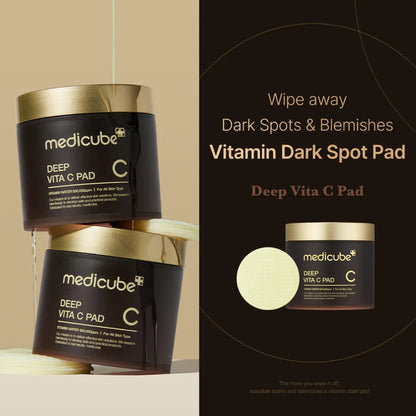 MEDICUBE Deep Vita C Toner Pad 70 Pads / Wiping care for Dark Spots & Pigmentation concerned areas