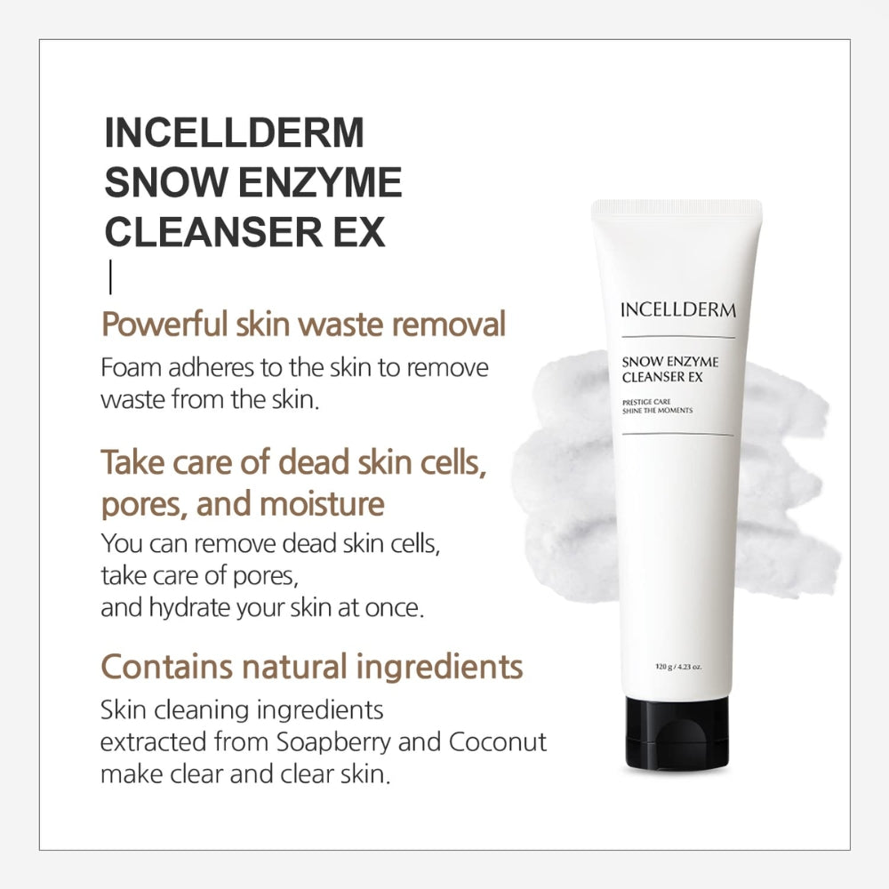 [INCELLDERM] Summer Skin Protection 2pcs Set (SNOW ENZYME CLEANSER EX 120g + AQUA PROTECTION SUN GEL SPF 50+ PA++++)