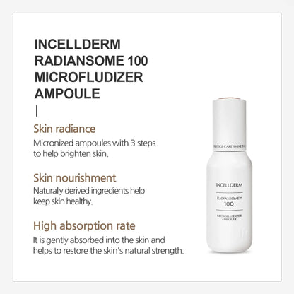 INCELLDERM RADIANSOME 100 MICROFLUIDIZER AMPOULE 30ml