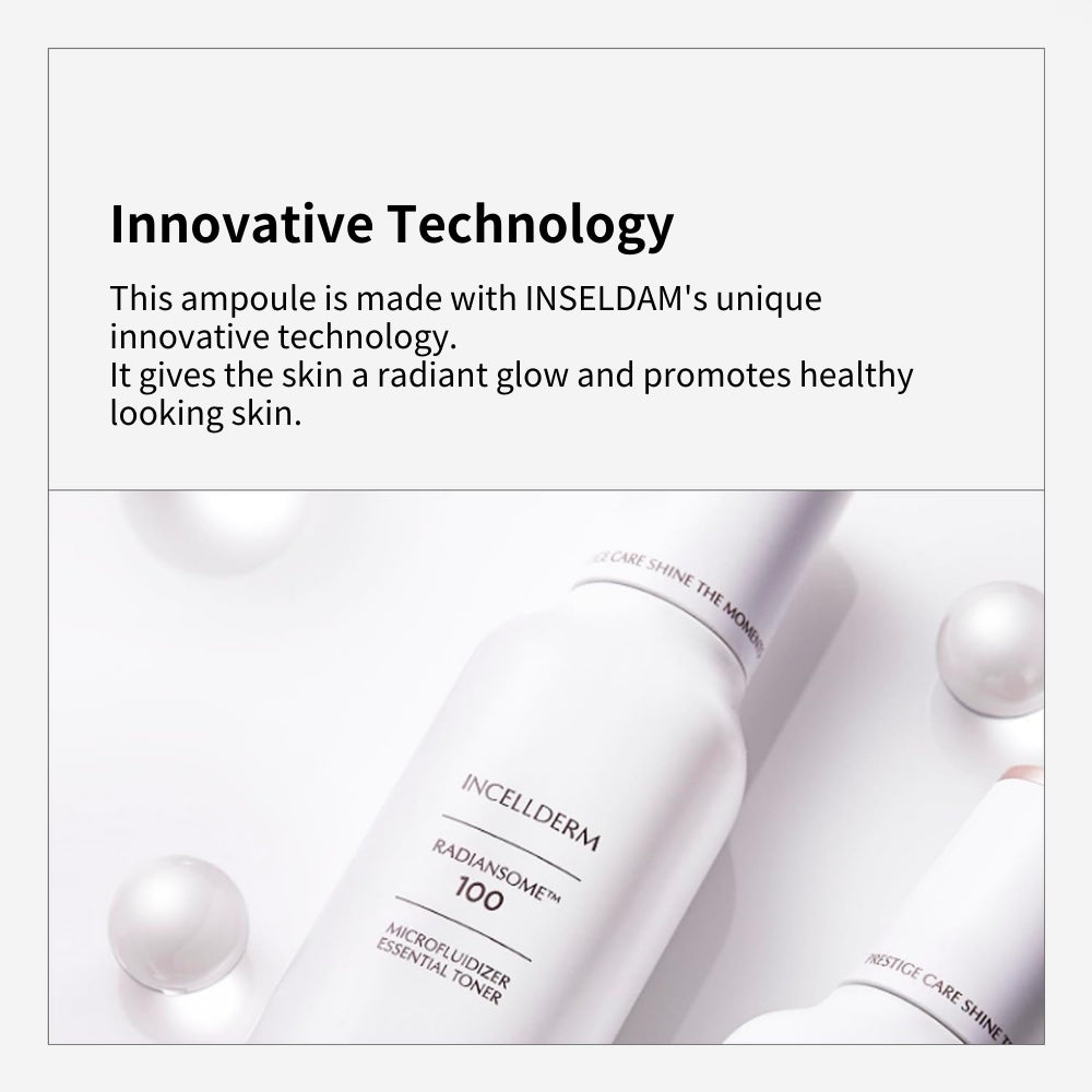 INCELLDERM Radiansome 100 Microfluidizer Essential Toner 100ml - Hydrating and Nourishing Toner