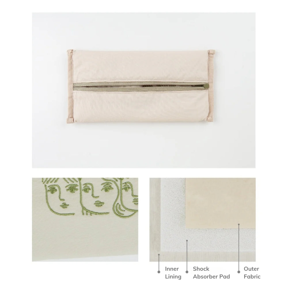 Beige Airy Pouch Que Sera Sera 20x11cm | Slim Light Pencil Case for Stationery Organization