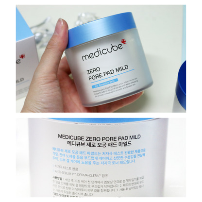 MEDICUBE Zero Pore Pad Mild (70 pads) - Gentle Exfoliating Facial Pads for Pores & Skin Care