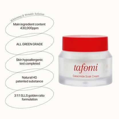 TAFOMI Galacmide Hydrating Soak Cream 50ml | Skincare Moisturizer for Nourishment & Repair