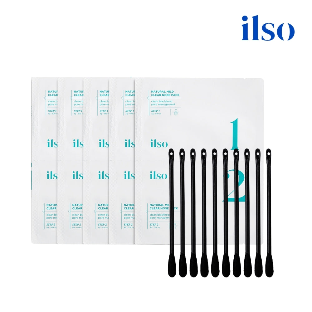 ILSO Natural Mild Clear Nose Pack (10sheets/1box) Nose Blackhead Removal Patch / Black head remover