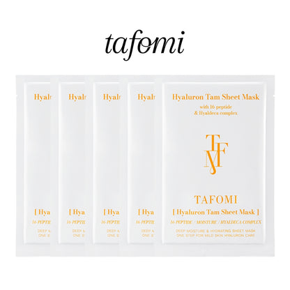 TAFOMI Hyaluron TAM Sheet Mask for Hydration 30ml (10 Sheets) - Skincare Face Mask for Anti-Aging