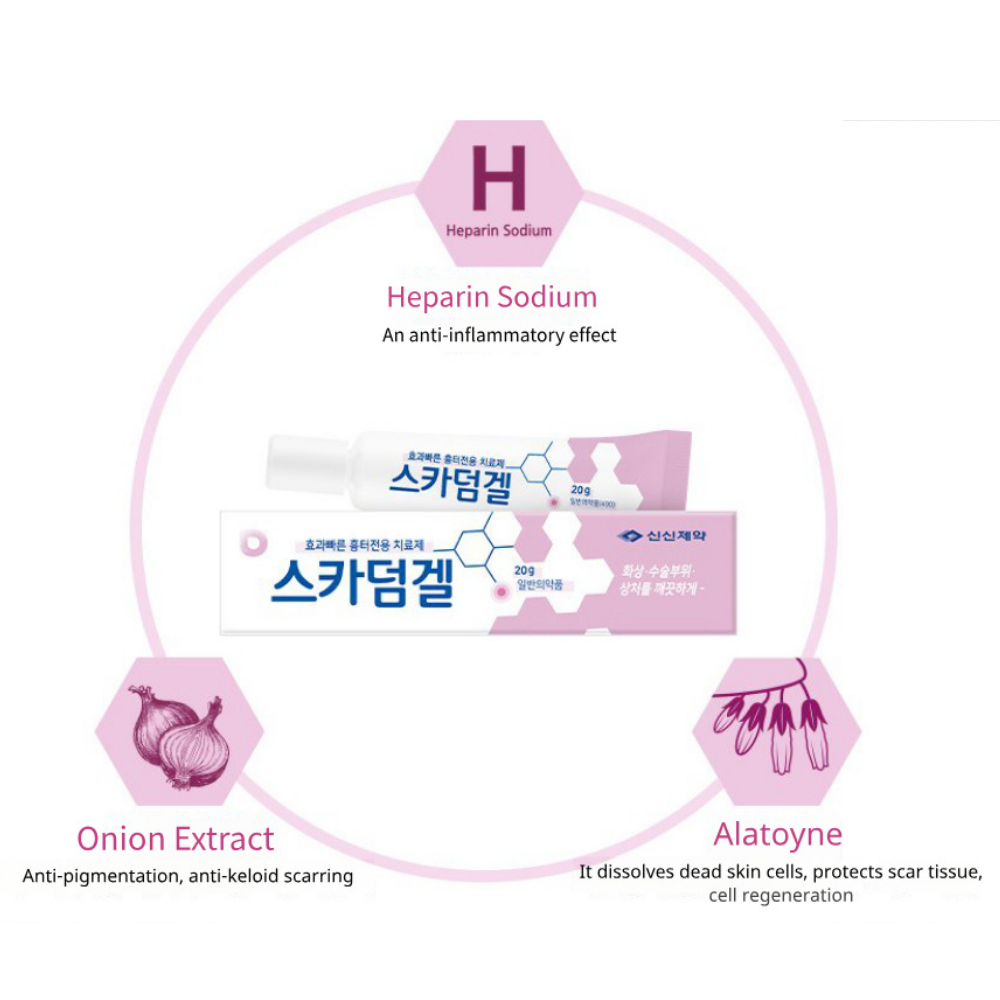 Scarderm Gel 10g, 20g Korea scar care after laser surgery, Removes Acne Blemish Scars, remove acne marks