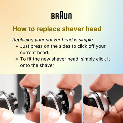 BRAUN Electric Shaver Head Replacement Part 94M Silver Compatible with Series 9 Pro