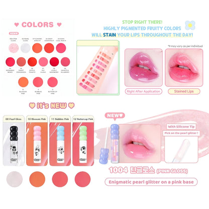 Colorgram Fruity Glass Lip Tint 2.8g (14 Colors) | Tanghulu Tangle Tint - Bright Shades, Lightweight & Long-lasting