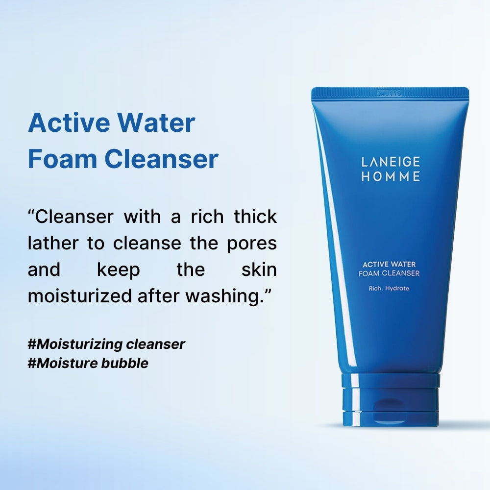 LANEIGE Homme Active Water Foam Cleanser 150ml