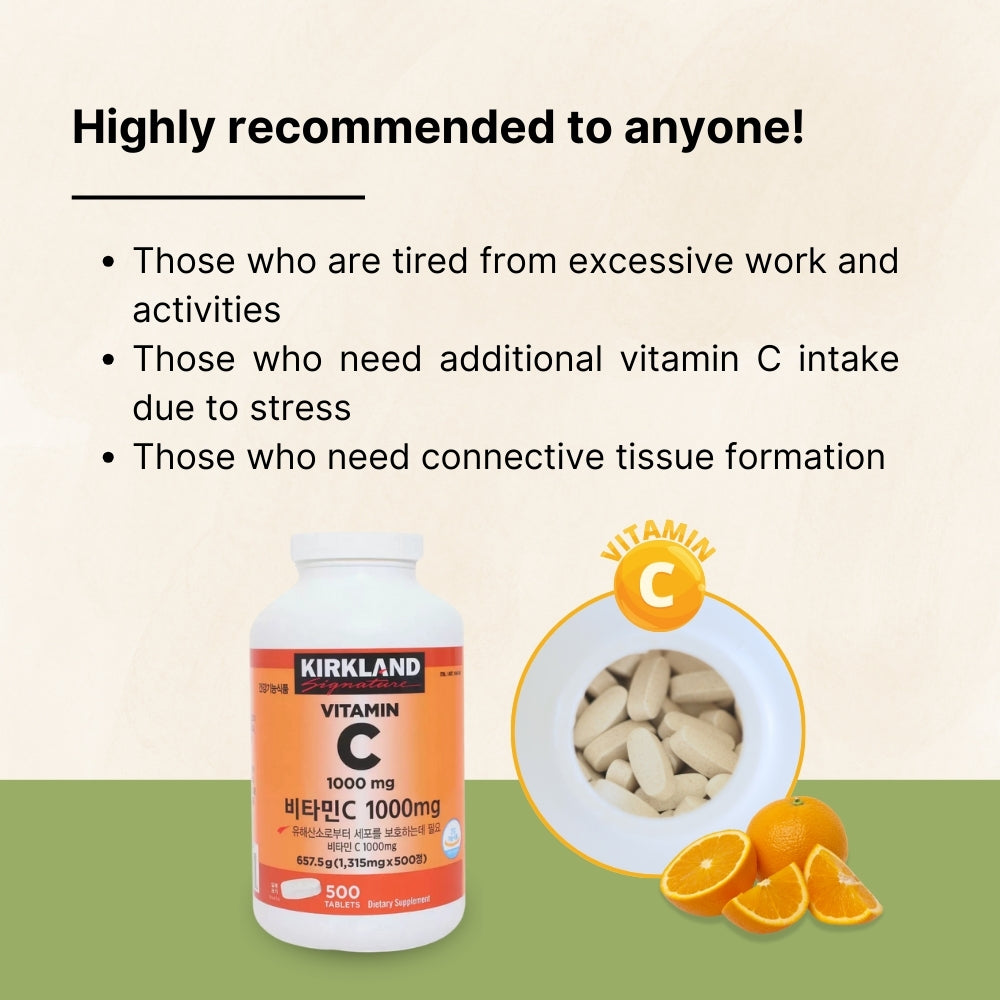 Kirkland Signature Vitamin C 1000mg (1315mg x 500 tablets)