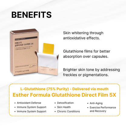 Esther Formula Glutathione Direct  3X,5X Film Skin Whitening Supplement Upgrade - Radiant Skin Care Beauty Solution