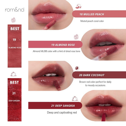 Romand [rom&nd] Juicy Lasting Lip Tint - Long-lasting & Moisturizing Pigmented Lip Color