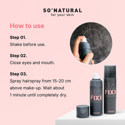 SO NATURAL Real Matte Make up Setting Fixx Fixer 75ml