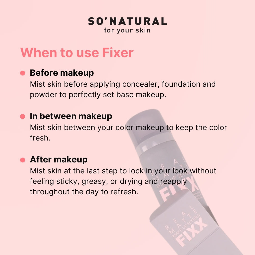 SO NATURAL Real Matte Make up Setting Fixx Fixer 75ml