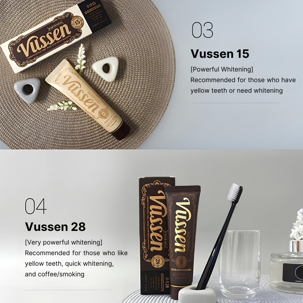 VUSSEN Whitening Toothpaste - Premium Dental Hygiene for Strong Teeth | 6 Types Available