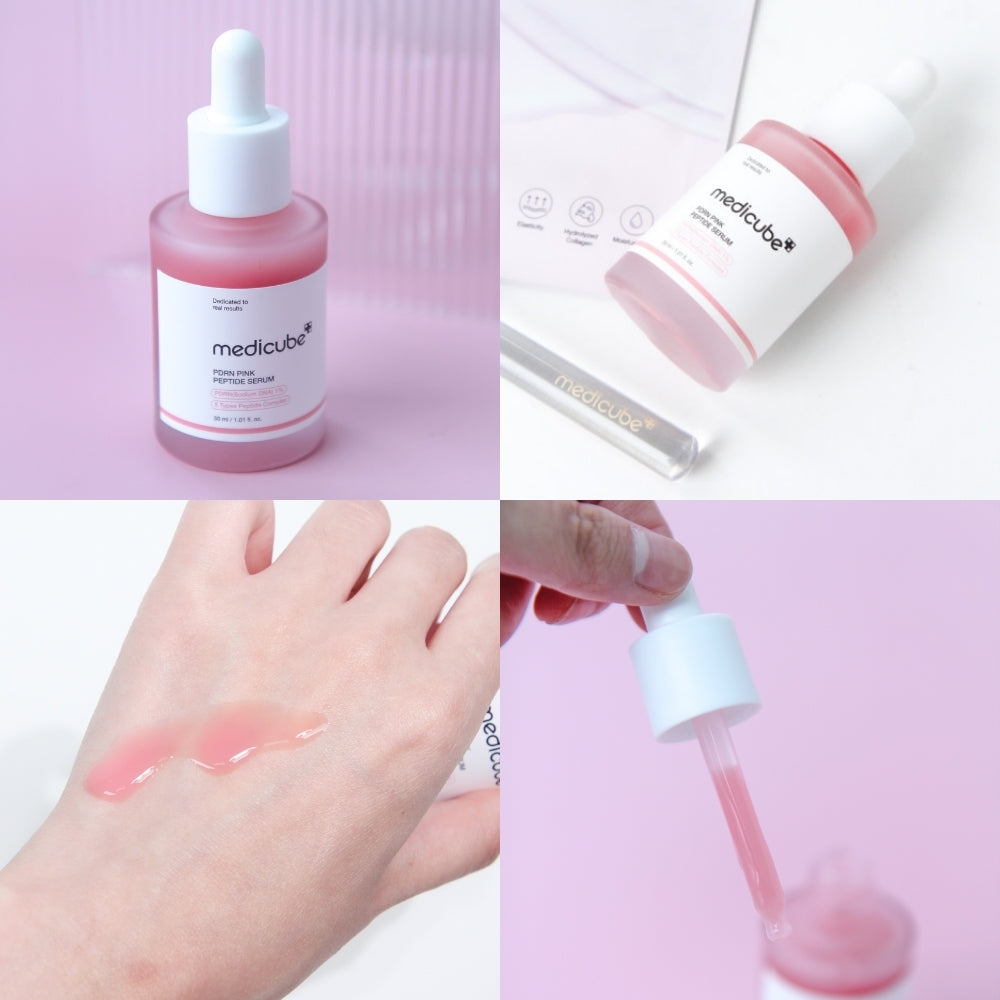 1+1 Medicube PDRN Pink Peptide Serum 30ml - Pink glow serum, Vegan PDRN, Collagen, Brightening for dark spot