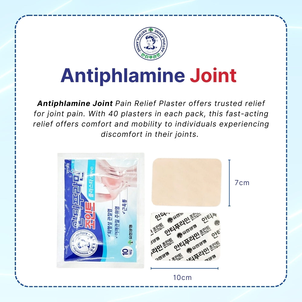 Antiphlamine Joint Pain Relief Plaster 40ea - Fast-Acting Relief for Joint Pain - 40 Plasters