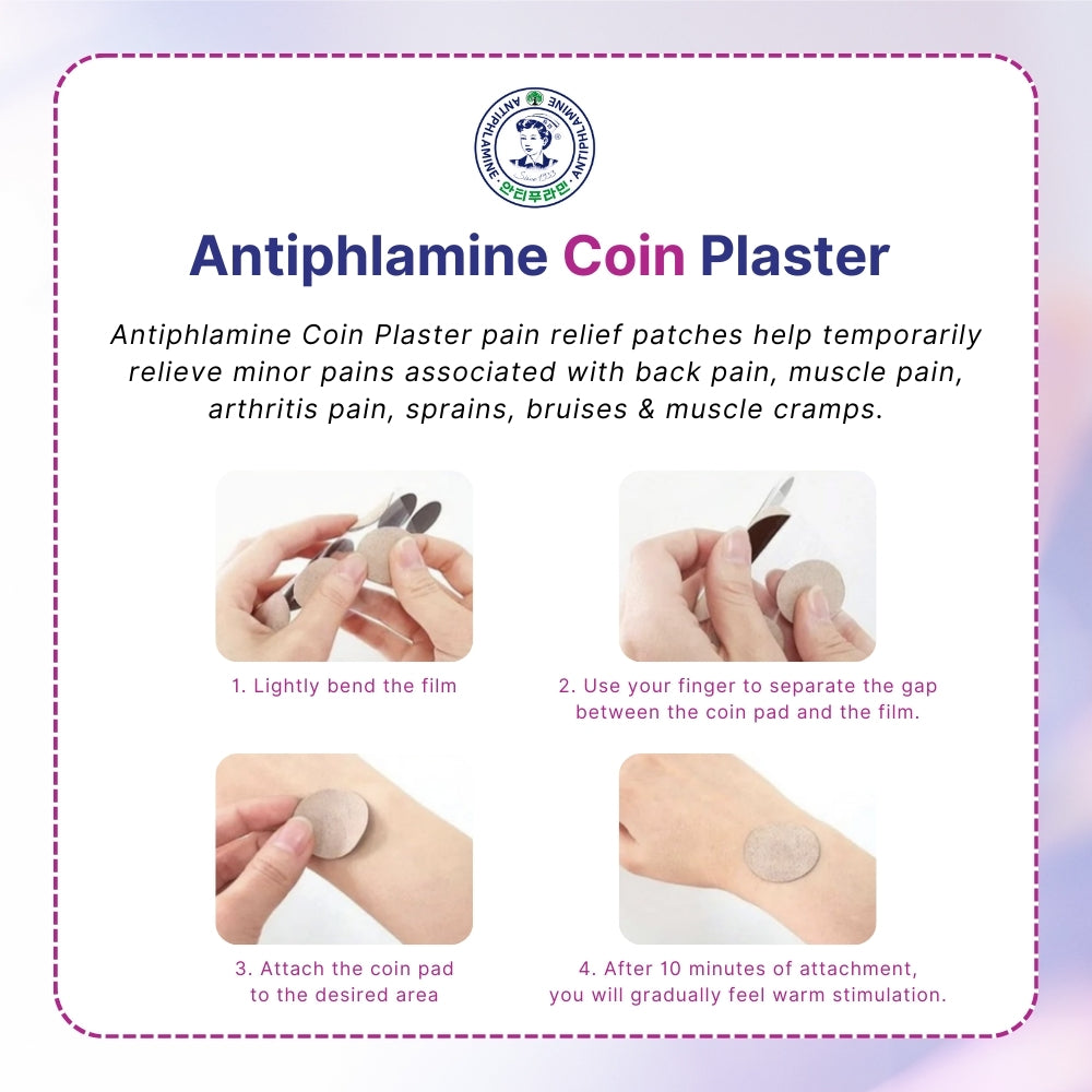 Antiphlamine Coin Plaster 1Box(84 sheets) for Muscle Pain Relief