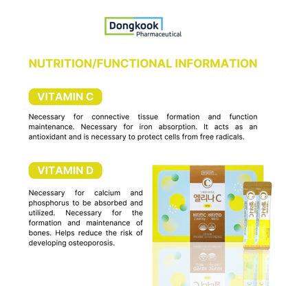 DongKook Elina C Vitamin C + Vitamin D 120sticks for 4months high-content powder vitamin