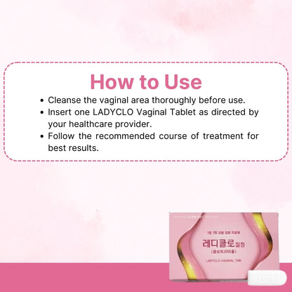 LADYCLO Vaginal Tablet for Candidal & Trichomonal Vaginitis - Gynecological Tablets from Korea