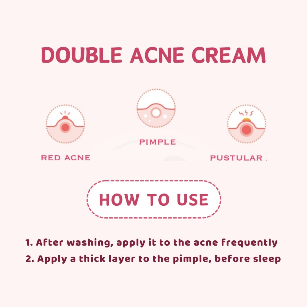 Double Acne Cream 15g Acne Treatment Red acne, Pimples