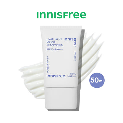 Innisfree Sunscreen UV Active Poreless 50ml, Intensive Long-lasting EX 60ml, Tone Up No Sebum EX 60ml, Hyaluron Moist 50ml - SPF Protection & Hydration