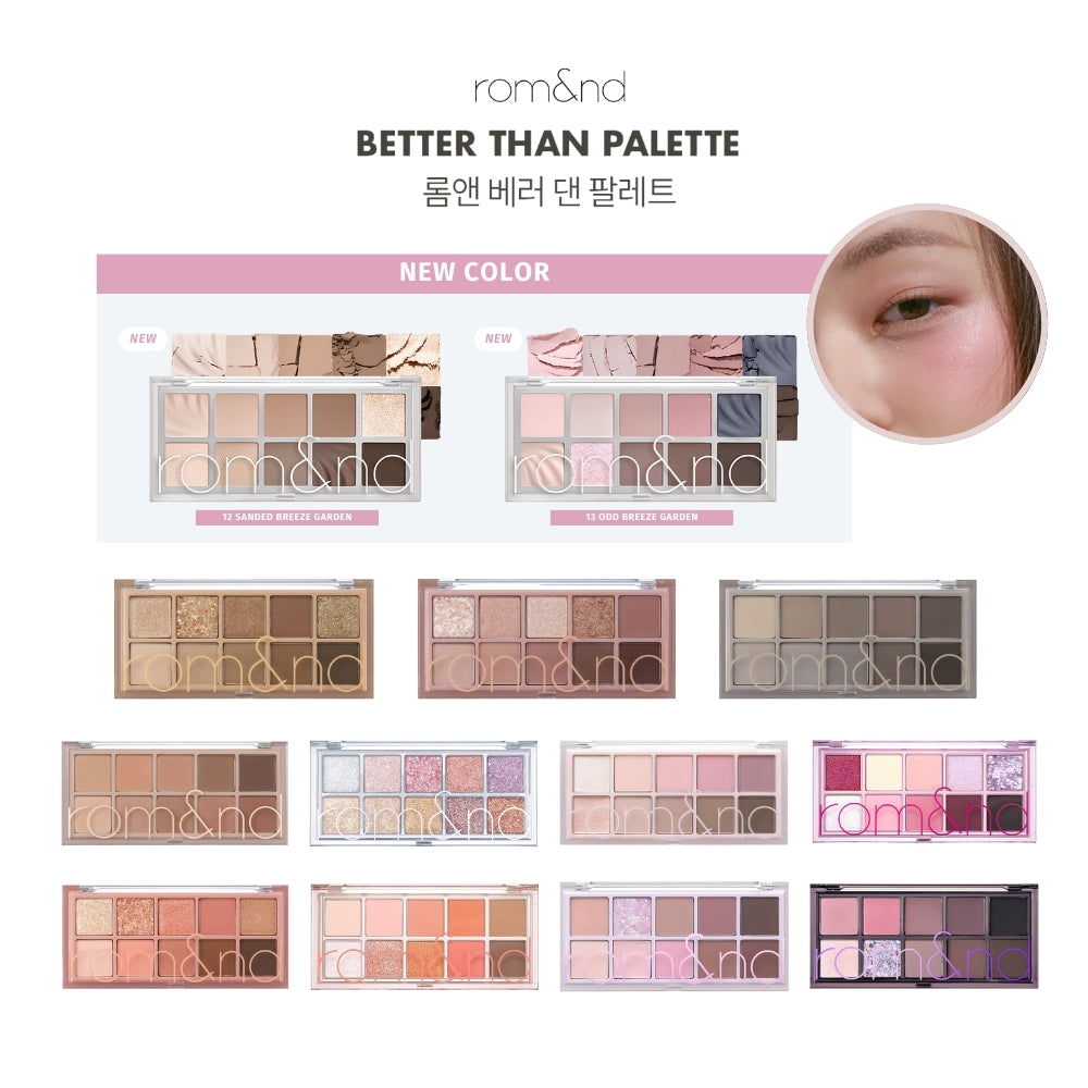 Romand [rom&nd] Better Than Palette - Versatile Korean Beauty Makeup for Colorful Eye Looks