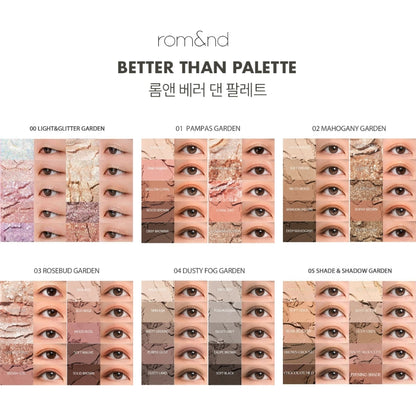 Romand [rom&nd] Better Than Palette - Versatile Korean Beauty Makeup for Colorful Eye Looks