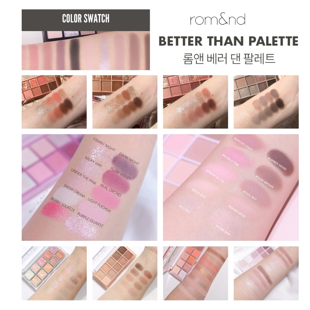 Romand [rom&nd] Better Than Palette - Versatile Korean Beauty Makeup for Colorful Eye Looks