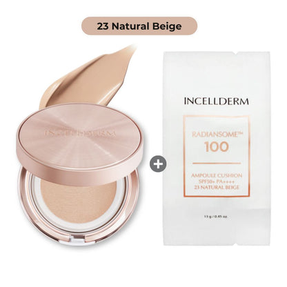 INCELLDERM RADIANSOME 100 AMPOULE CUSHION SPF50+ PA++++ (21 LIGHT BEIGE/23 NATURAL BEIGE)