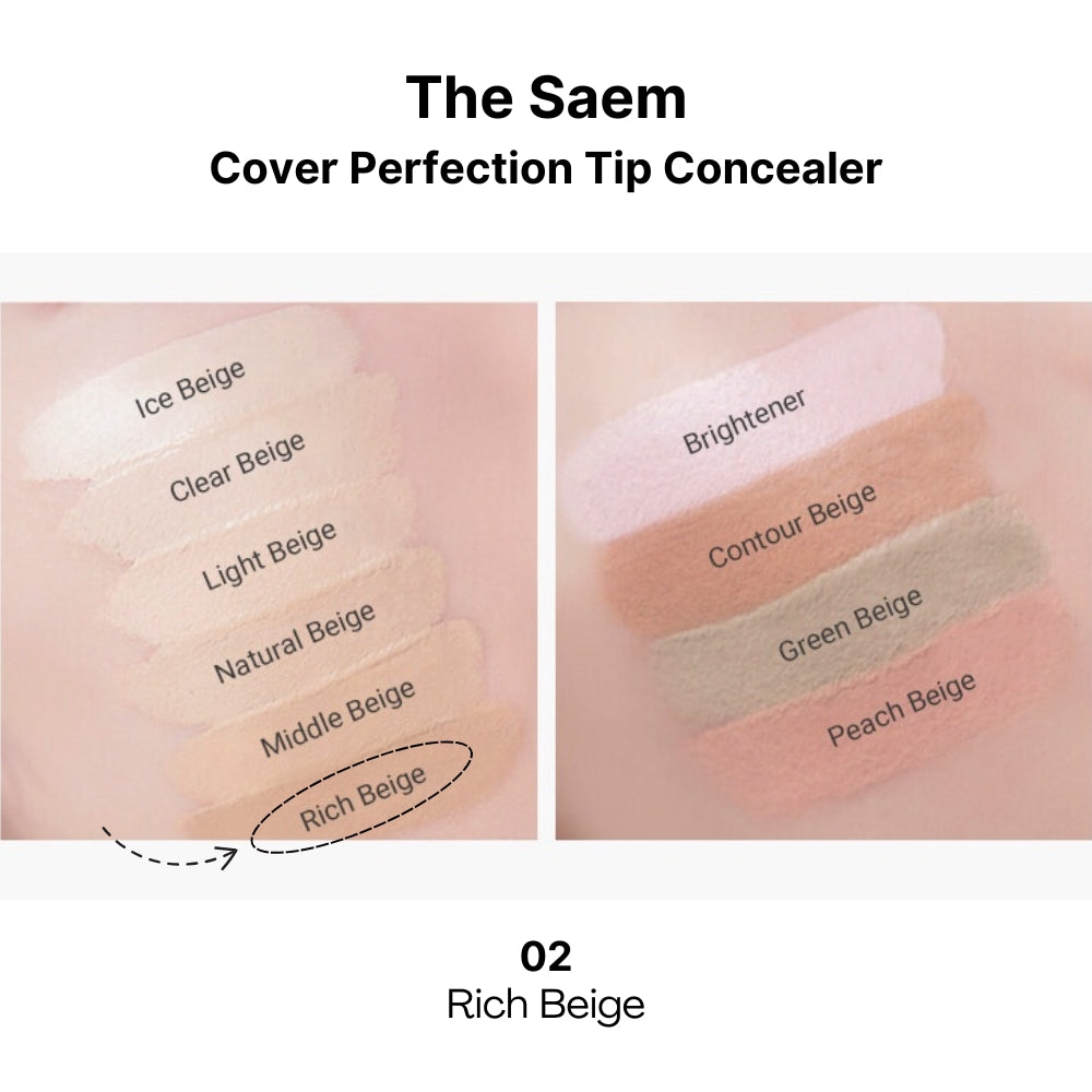 The Saem Cover Perfection Tip Concealer (14 colors) SPF28/PA++ 6.5g