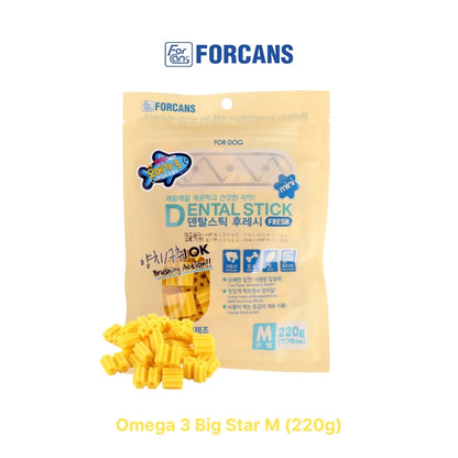 Dental Gum Forcans Dental Stick 220g (Calcium/Blueberry/Omega 3) To Get Rid of Bad Breath From Dogs