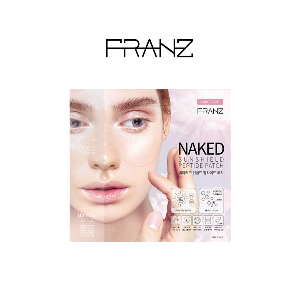 FRANZ Naked Sunshield Peptide Patch 5 Pairs for Anti-Aging Skincare│UV Protection UV Blocking Sun Block Golf Patch