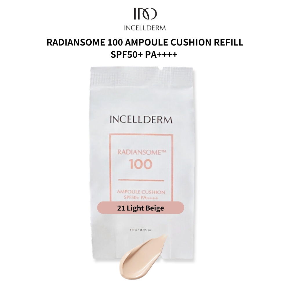 INCELLDERM RADIANSOME 100 AMPOULE CUSHION SPF50+ PA++++ (21 LIGHT BEIGE/23 NATURAL BEIGE)