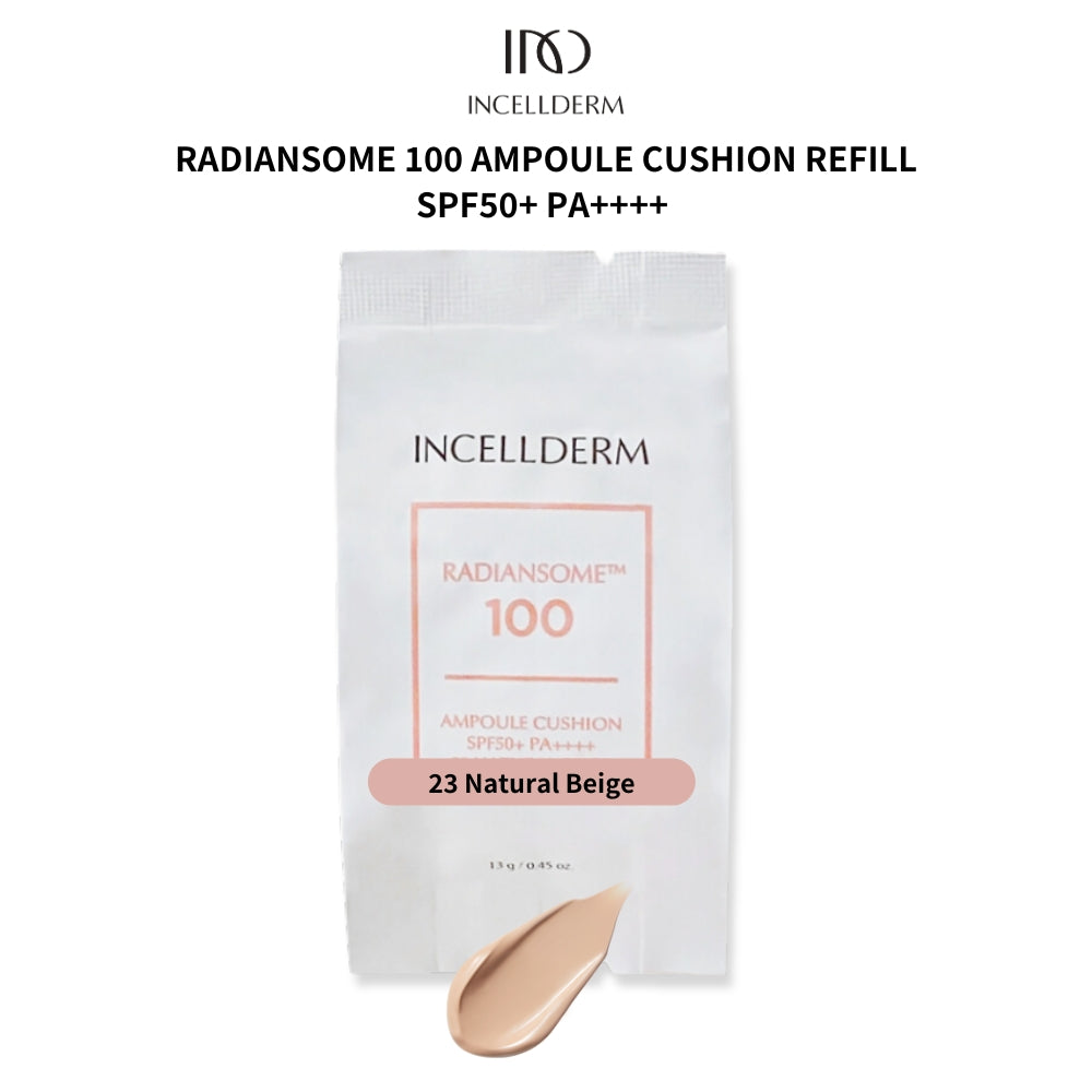 INCELLDERM RADIANSOME 100 AMPOULE CUSHION SPF50+ PA++++ (21 LIGHT BEIGE/23 NATURAL BEIGE)