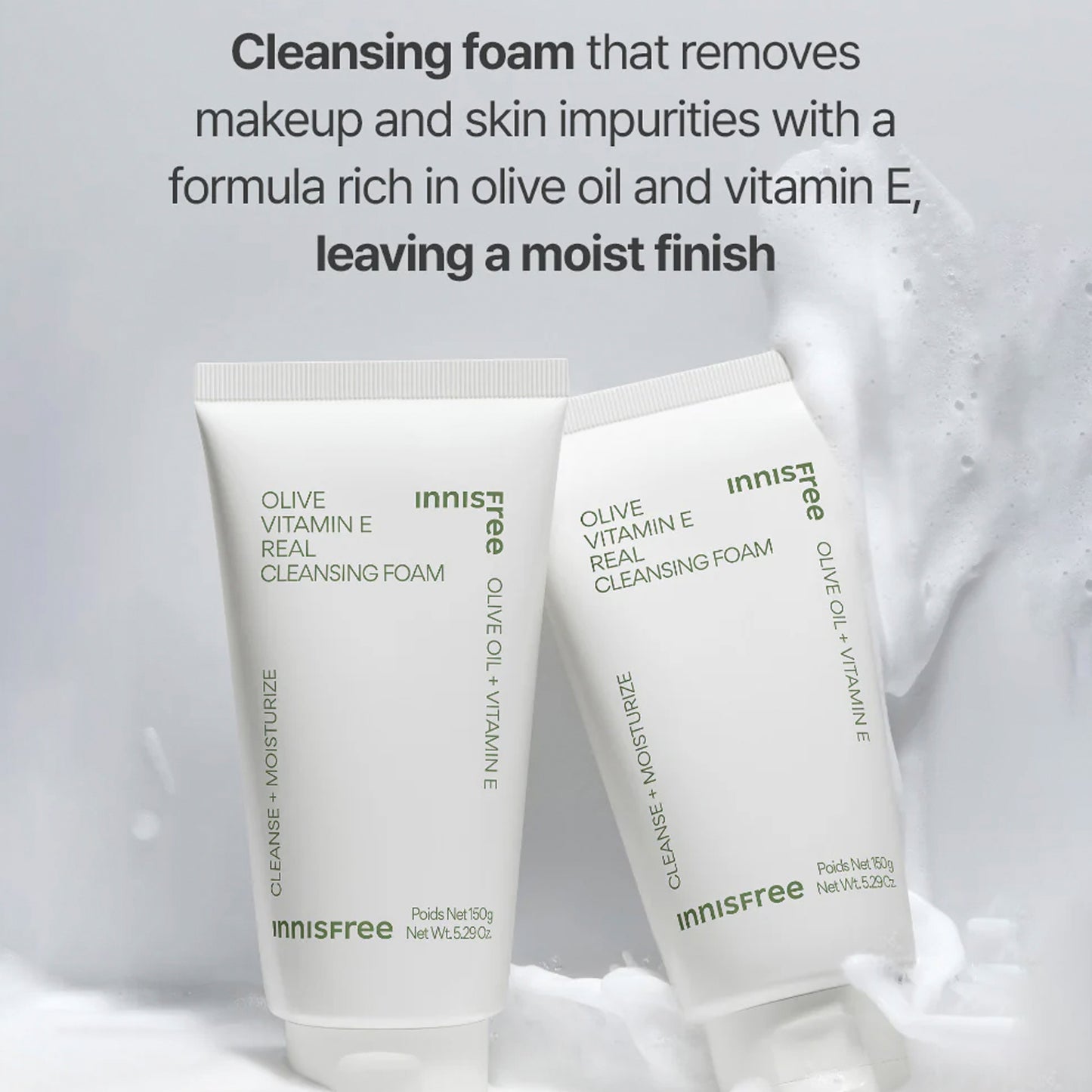 Innisfree Olive Vitamin E Real Cleansing Foam 150g | Gentle Skincare Cleanser