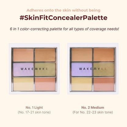 Wakemake Defining Cover Conceal Fit Palette 9g 2 Colors (01 Light / 02 Medium)