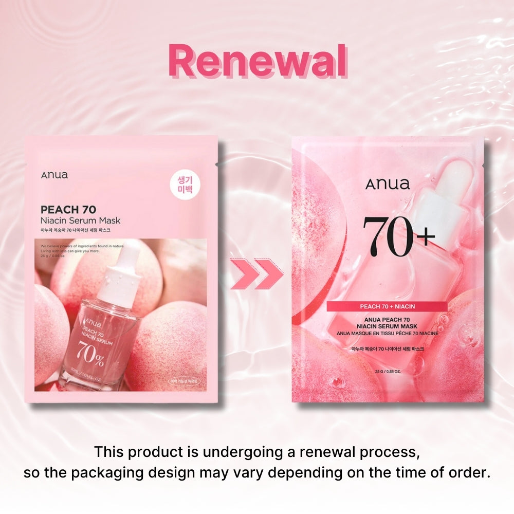 Renewal Anua Peach 70 Niacin Serum Mask 5pcs Facial Mask