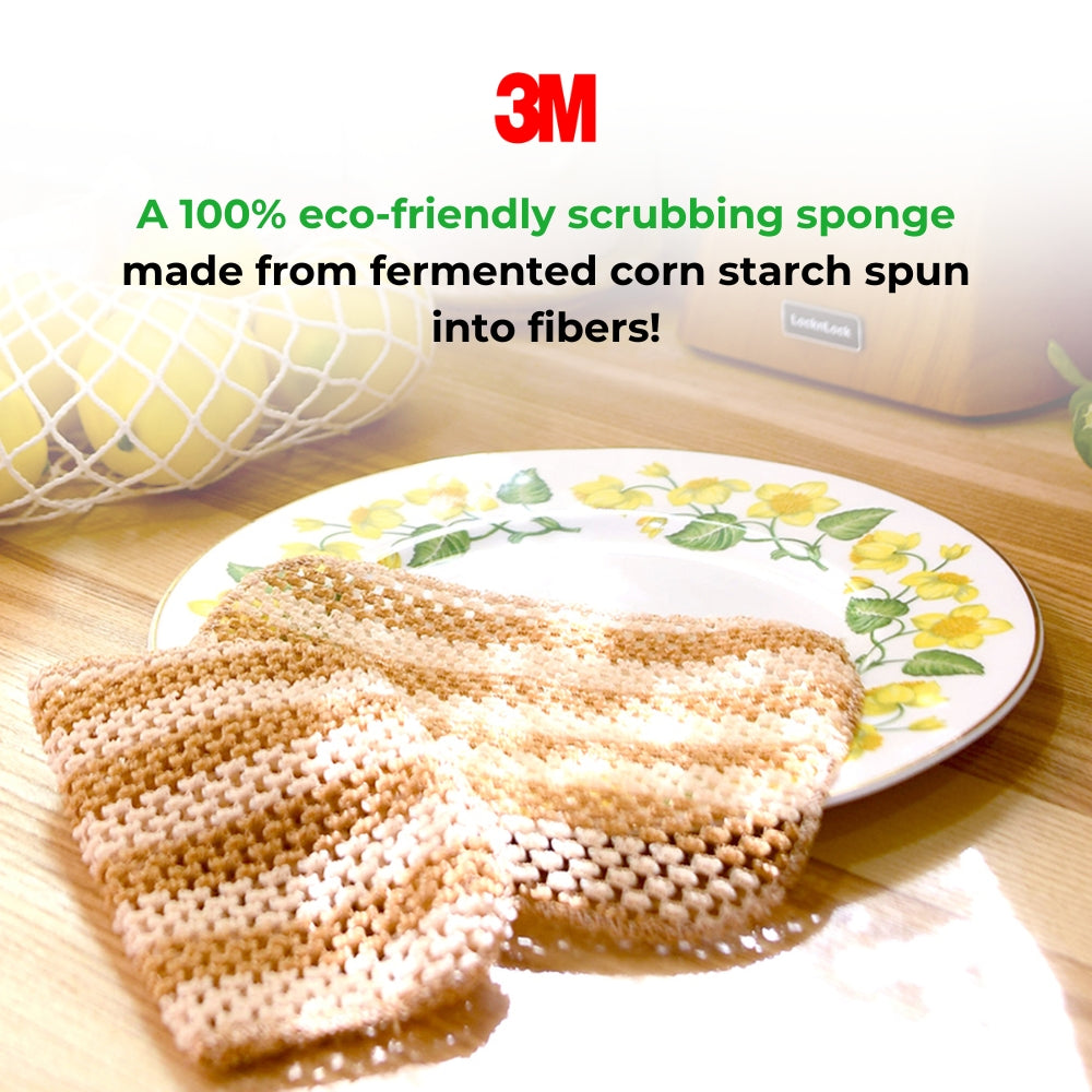 [3M] 2+1 Natural Corn Mesh Scrubber (3pcs) / Eco-friendly Scrubber