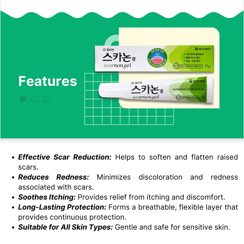 Scarnon Gel 15g - Advanced Scar Treatment for Surgery, Injury, Burns, and Acne Scars