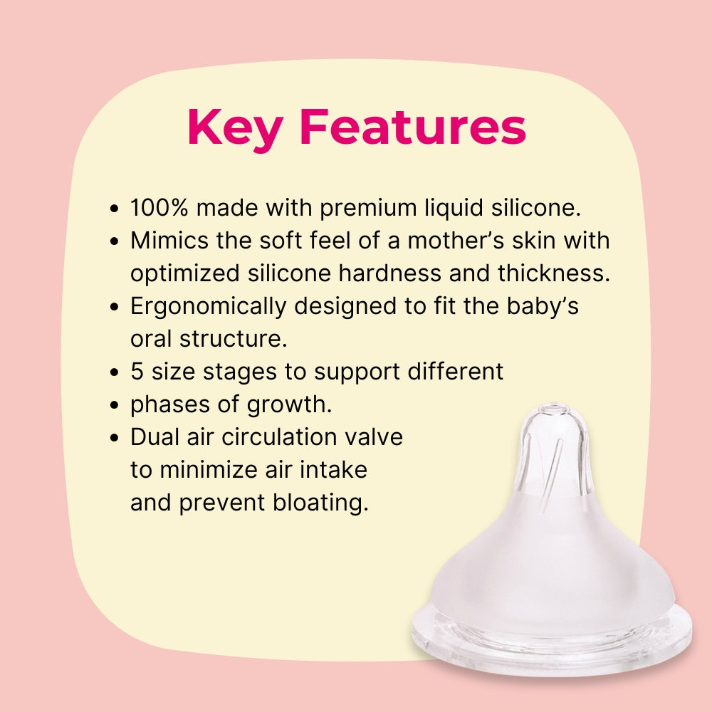 SPECTRA Natural Silicone Teat 5 sizes / Nipples Breast Feeding Accessories (2 Teats)