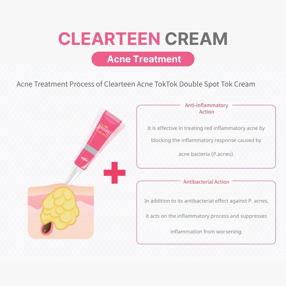 Handok Clearteen Acne TokTok Double Spot Tok Cream 15g / Acne Treatment