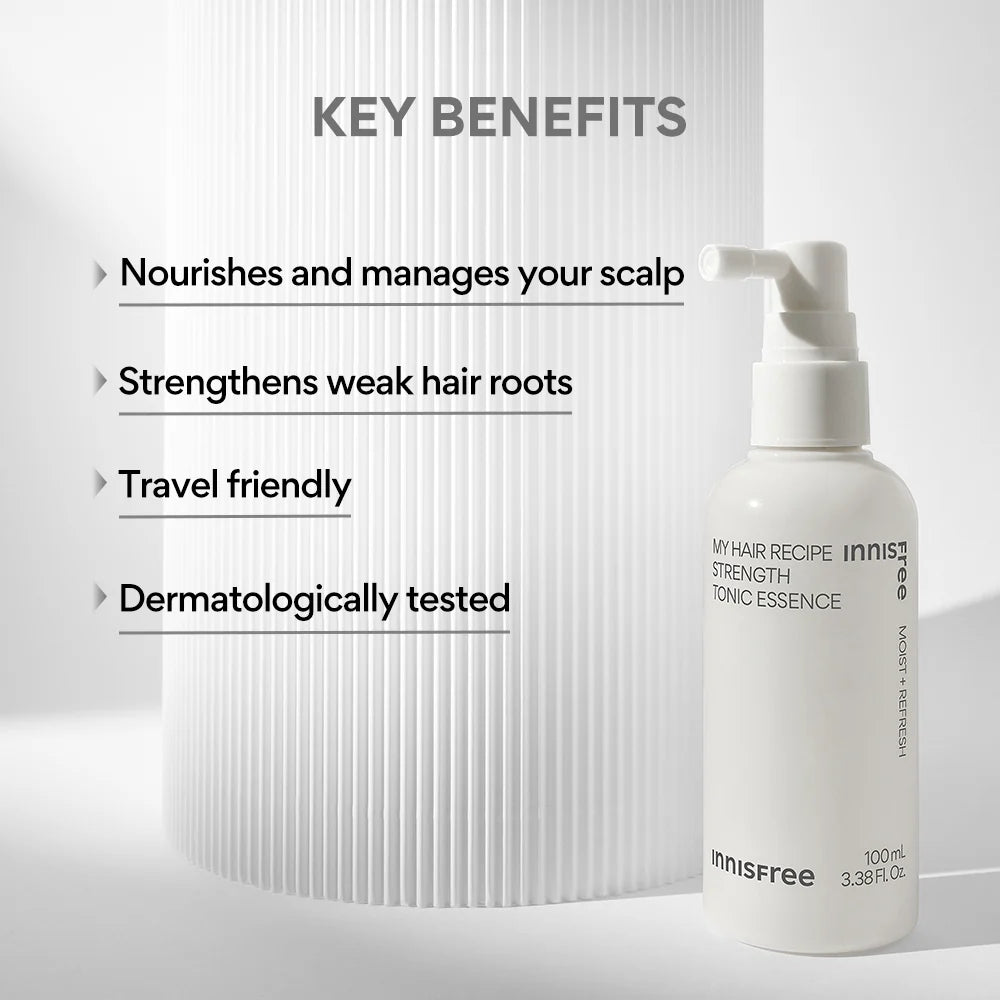 Innisfree My Hair Recipe Strength Tonic Essence 100ml - Intensive Hair Care Treatment for Strength and Nourishment