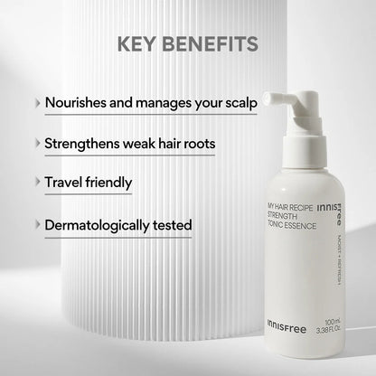 Innisfree My Hair Recipe Strength Tonic Essence 100ml - Intensive Hair Care Treatment for Strength and Nourishment