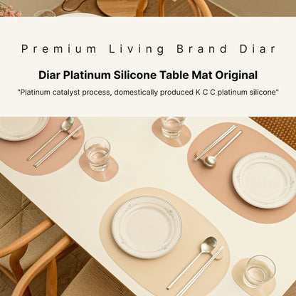 Diar Platinum Silicone Table Mat - Heat-Resistant & Non-Slip - Made in Korea