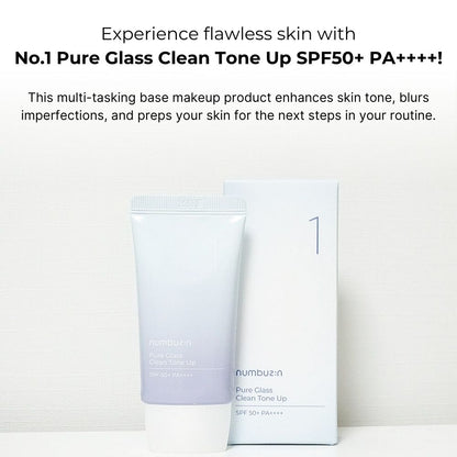 numbuzin No.1 Pure Glass Clean Tone Up SPF50+ PA++++ 50ml / Hydration Sun Protection, Face Sunscreen