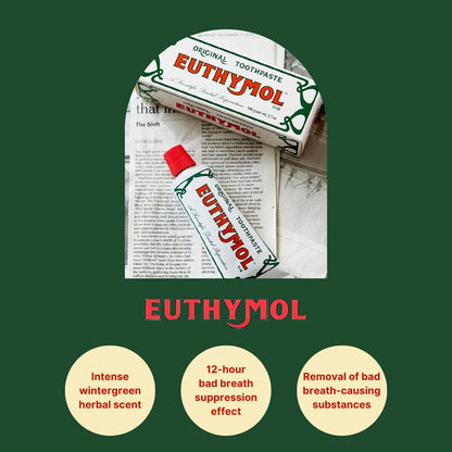 EUTHYMOL Original Toothpaste for Sensitive Teeth & Gum Fluoride-Free/Bad Breath/Cavity Prevention